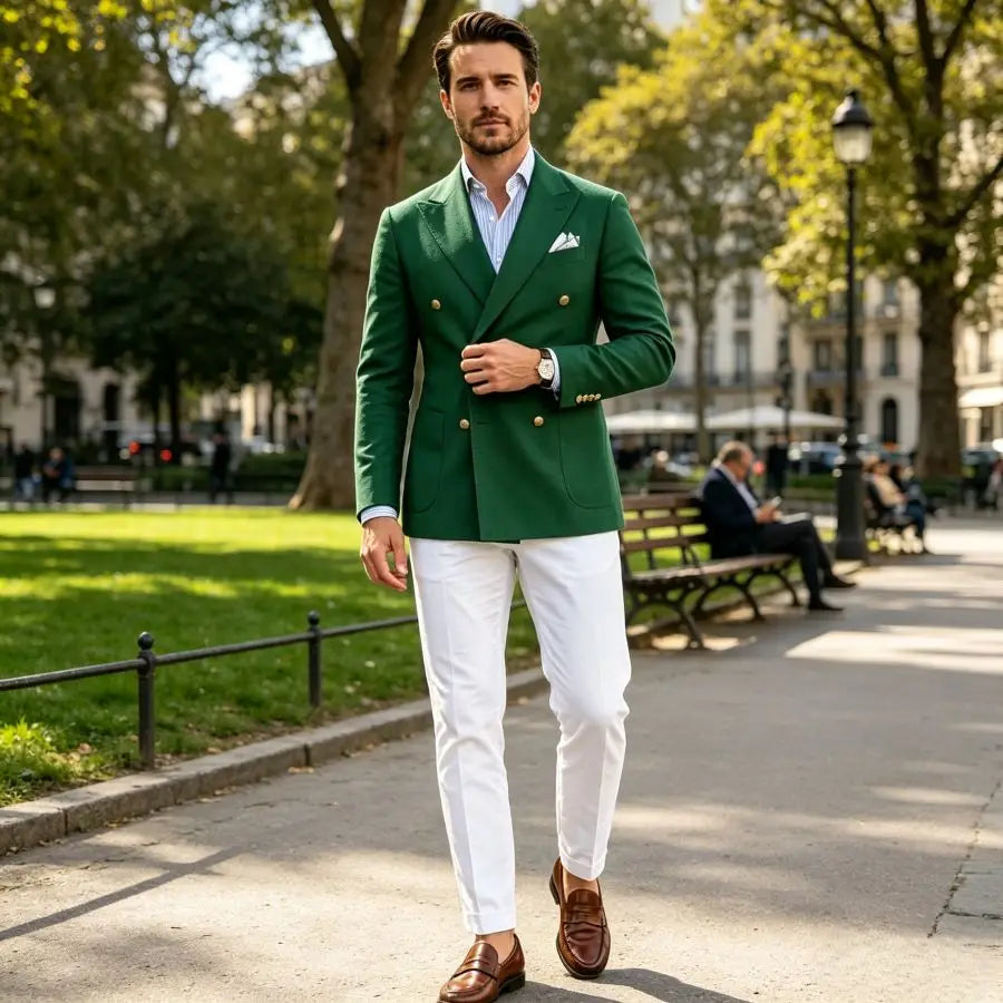 Double Breasted Men Suits 2 Pieces Slim Fit Wedding Suits for Prom Party Groom Tuxedo Blazer Pants Set Formal Outfit 2026 New