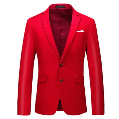 2026 New Men's Green Suit Jacket, Two Button V-Neck Coat, Wedding Party Formal Dress Tops Blue Red Yellow Green Blazers