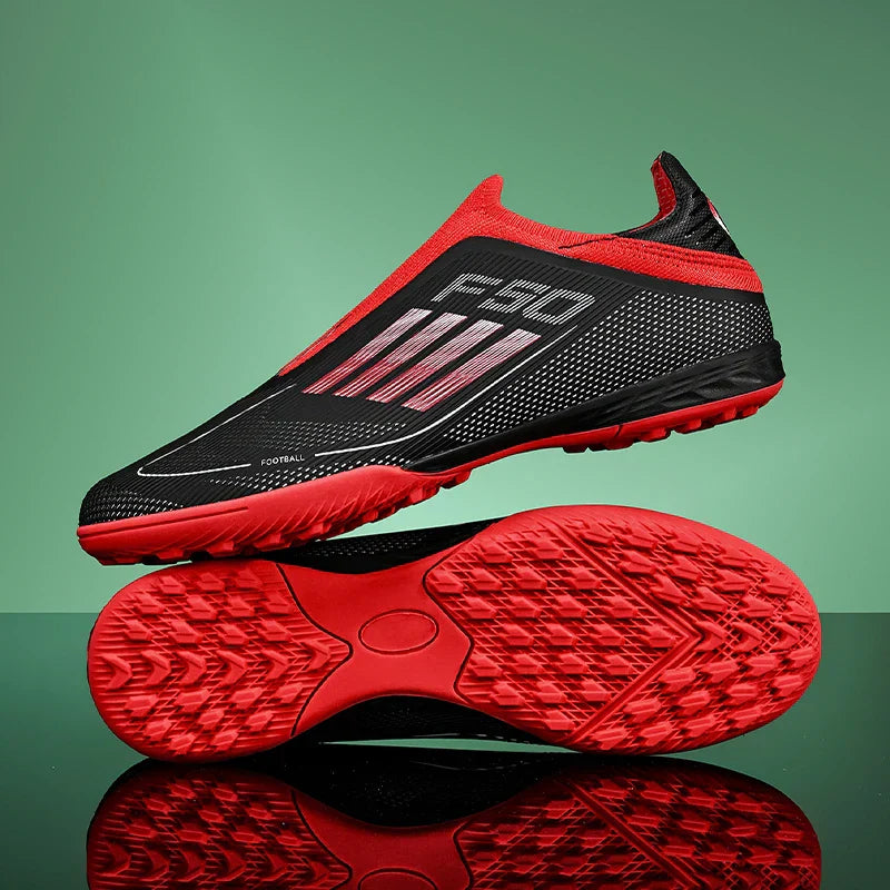 Without-Lace Mens Soccer Shoes f50 SLIP-ON Non-Slip Turf Soccer Cleats TF BOYS FG Training Football Boots Chuteira Campo 35-45
