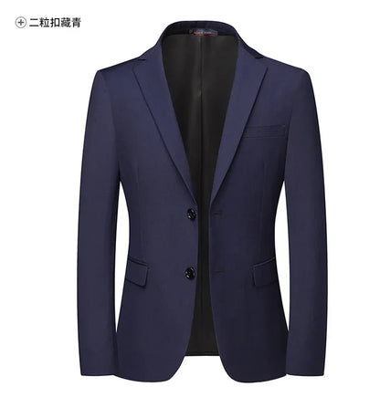 Solid Color Blazer New Men's Fashion Business Solid Color British Style Professional Work Groom Wedding Dress Best Man Blazer