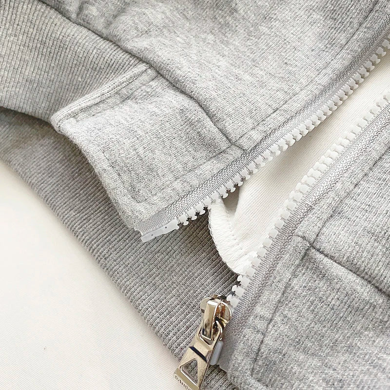 Boys Contrast Alphabet Full Zip Sweatshirt Jacket+Sweatpant Workout Set School Kids 2PCS Tracksuit Children Jogger Outfit 5-16Yr