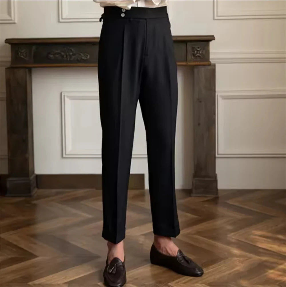Leisure Men's Pants Suit Slim Fit Trousers Formal Waistline For Wedding Party Business Suit Pants Spring Summer Office
