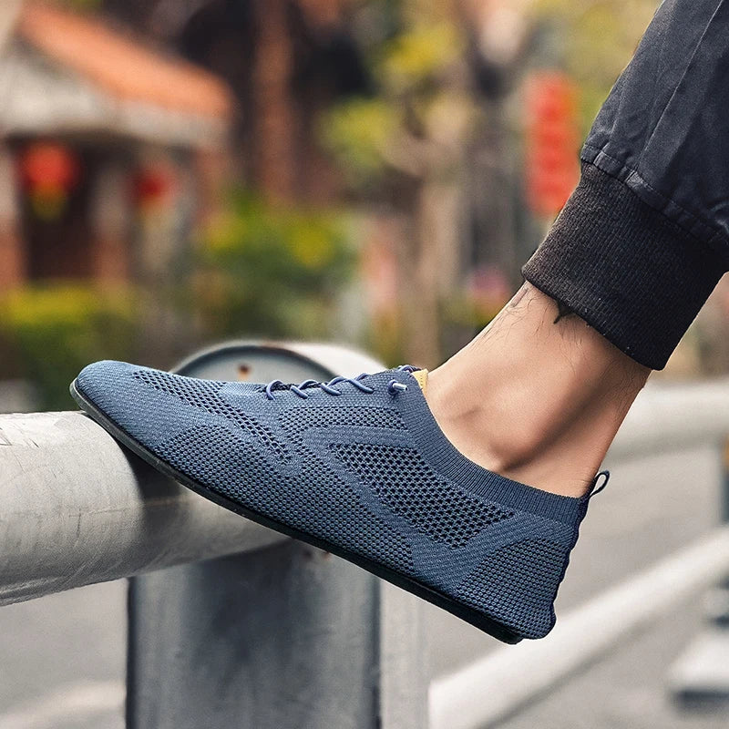 Summer Men Shoes Mesh Flat Outdoor High Quality Walking Shoes Comfortable Lace Up Breathable Non Slip Casual Man Shoe