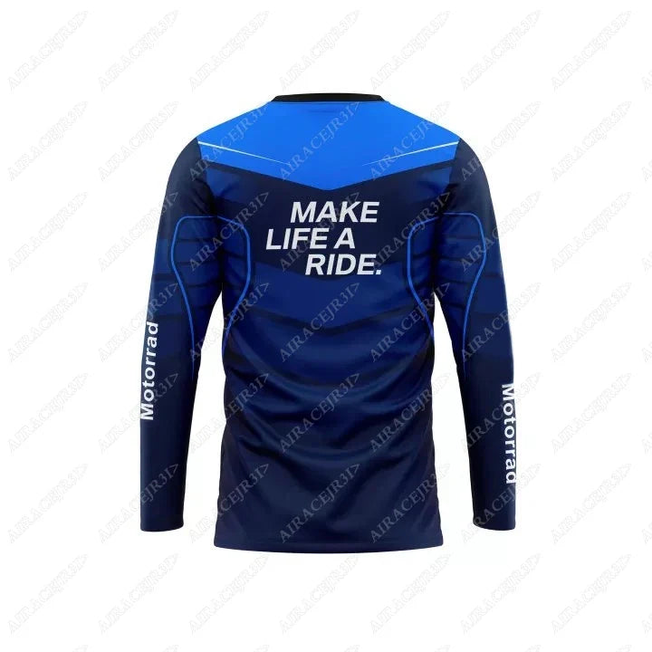 Jerseys ADVENTURE Riding Sport Travel Long sleeve T-Shirt Summer Blue Motorcycle Racing Team Anti-UV Not Fad