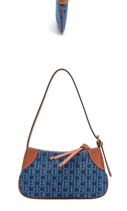 Women's Handbag 2025 Summer Cowboy Splicing Design Phone Bag Simple Commuter Underarm Bag Wallet