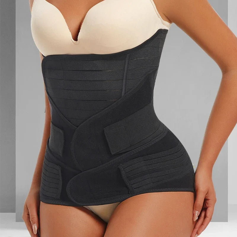 3 In 1 Postpartum Waist Trainer Body Shaper Compression Tummy Girdles Corset Belt Shapewear Faja