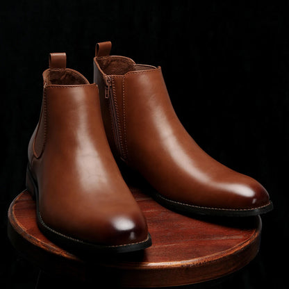 Chelsea Men Boots Fashion Brand Comfortable Leather Ankle Boots