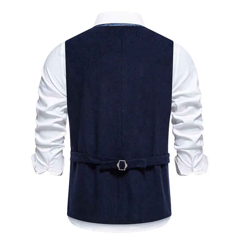 Four Seasons Suit Vest New Men's Fashion Contrast Embroidered Single Breasted Suits Waistcoat Workwear Groomsmen's Clothing