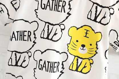 New Summer Baby Girls Clothes Children Cartoon Boys Short Sleeved Suit T-Shirt Shorts 2Pcs/Sets Toddler Costume Kids Tracksuits