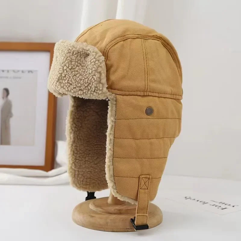 Unisex Aviation Trapper Hat - Korean Style Thermal Windproof with Ear Flaps for Cycling Winter