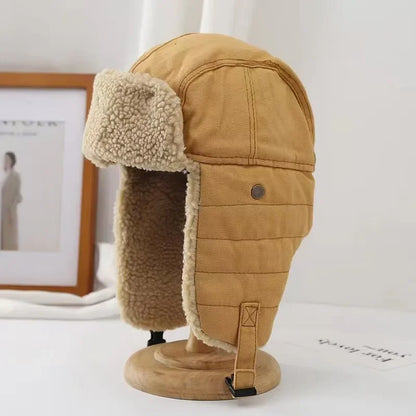 Unisex Aviation Trapper Hat - Korean Style Thermal Windproof with Ear Flaps for Cycling Winter