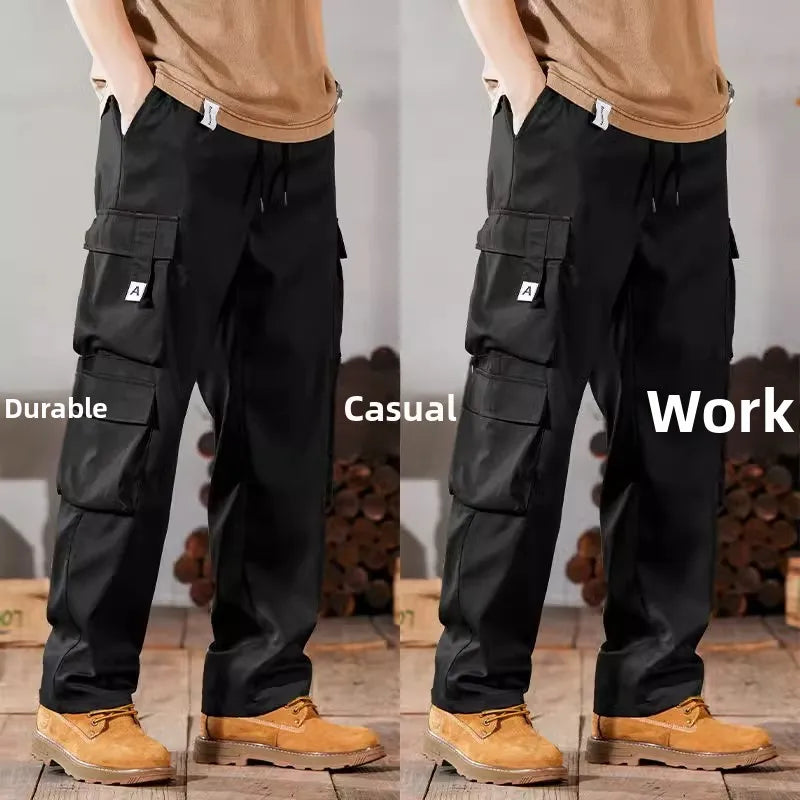 Men's Casual Workwear Pants Large Size 2024 New Style Durable Leisure Set for Construction Work Summer Wear Elastic Cuff