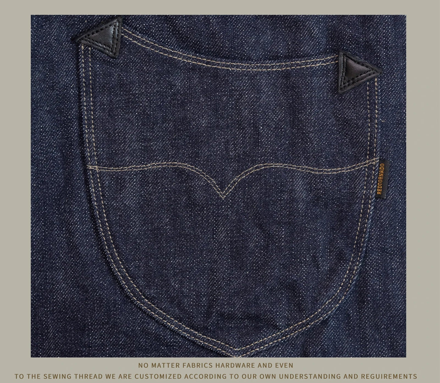 Red Tornado NOIR 18oz Indigo Selvedge Denim Jeans One-wash with Cinch-Back and Arcuate Stitching