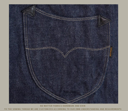 Red Tornado NOIR 18oz Indigo Selvedge Denim Jeans One-wash with Cinch-Back and Arcuate Stitching