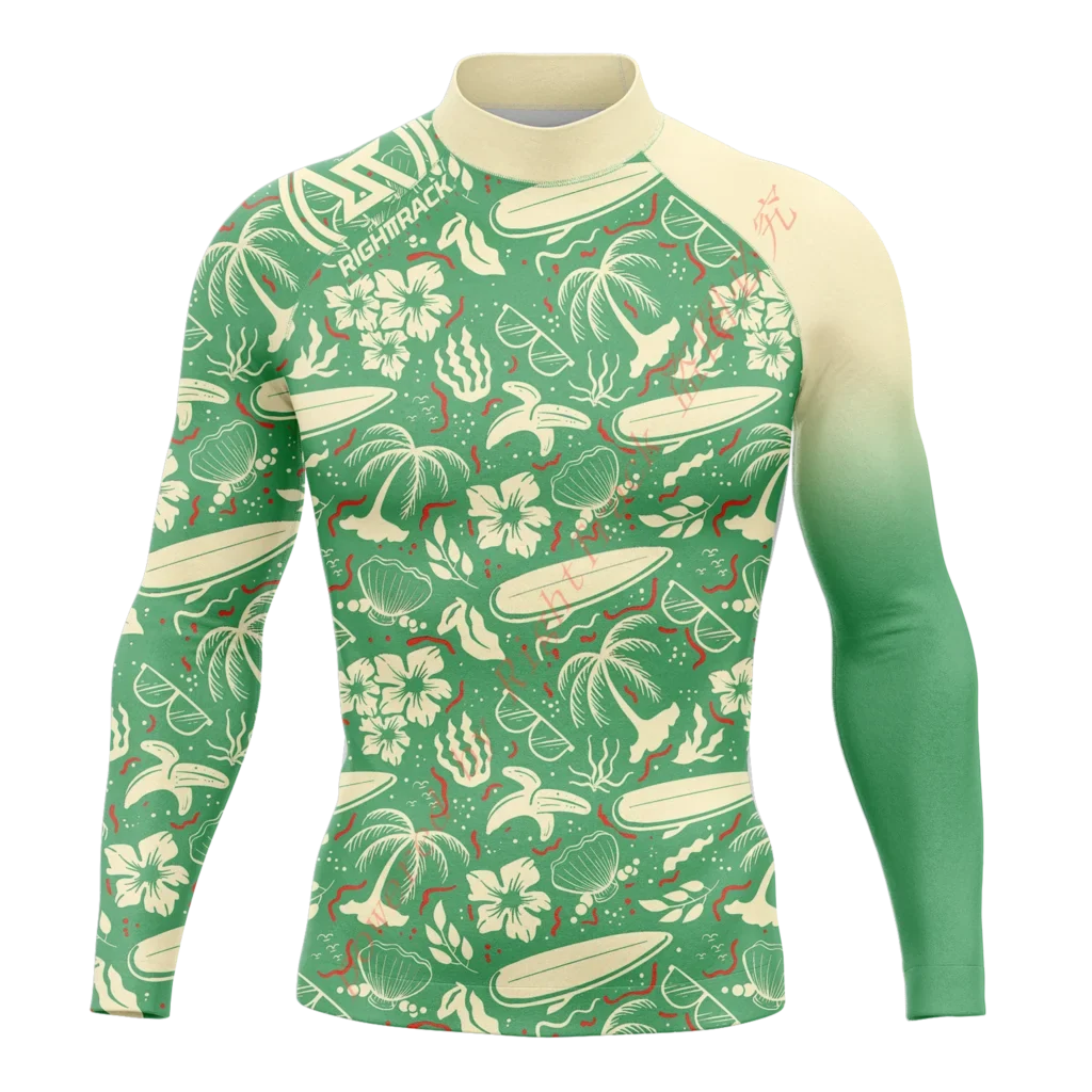 New Summer Men's Rashguard Snorkeling Long Sleeve Surfing Shirts Sunscreen Surf Sweatshirt UV Protection RightTrack Swimwear