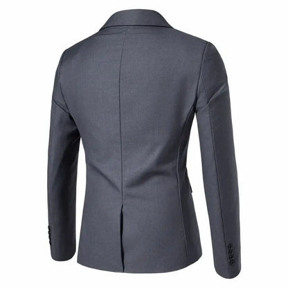 Men's Fashion Blazers Vests Two-Piece Set England Style Slim Fit Business Casual Suit Jacket Men Wedding Formal Blazers Coats