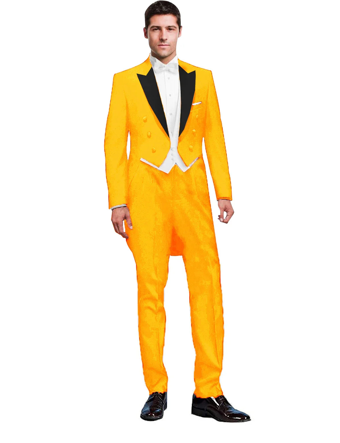 3 Piece Black Men Suit Wedding Groom Tuxedo Long Tailcoat Best Man Formal Prom Suit Fashion Costume Homme (Jacket+Vest+Pants)