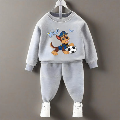 Spring Fall Boys O Neck Pullover and Sweatpant Two Piece Set Children's Casual Hoodies Sets Kids Sport Clothes Suit