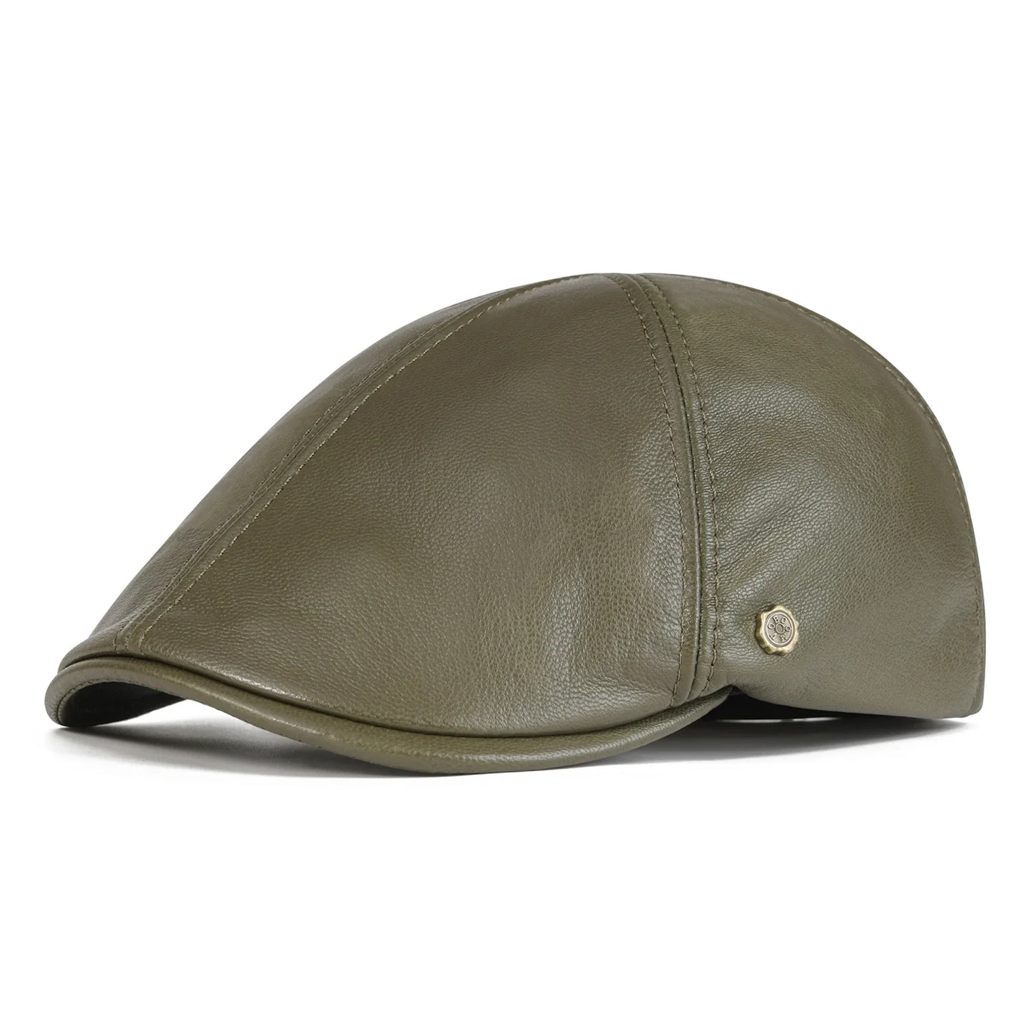 Lambskin Leather Ivy Newsboy Caps 6 Panel Cabbie Beret Hat Ivy Irish Gatsby Flat Driving Beret