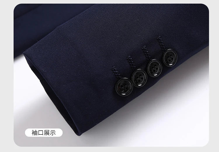 Blazer New Men's Fashion Business Solid Color British Style Professional Work Groom Wedding Dress Best Man Blazer Jacket