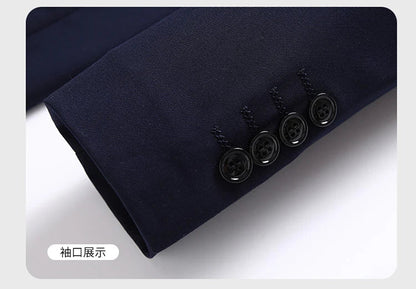 Blazer New Men's Fashion Business Solid Color British Style Professional Work Groom Wedding Dress Best Man Blazer Jacket