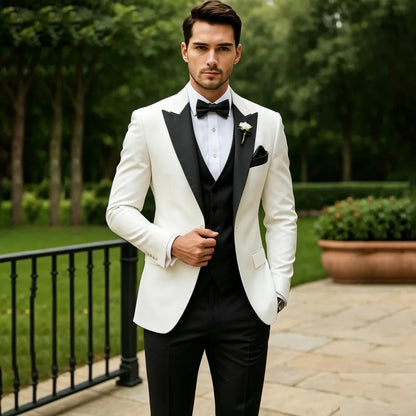 3 Pieces Wedding Tuxedo for Groom Sage Green Slim Fit Formal Men Suits Elegant Blazer Vest Pants Set for Prom Party Ceremony