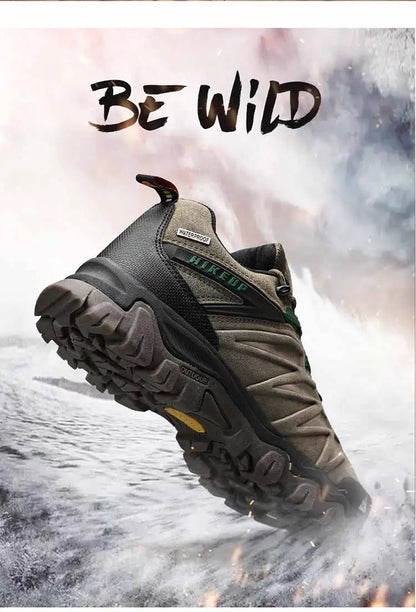 High Quality Leather Hiking Shoes Durable Outdoor Sport Men Trekking Leather Shoes Lace-Up Climbing Hunting Sneakers