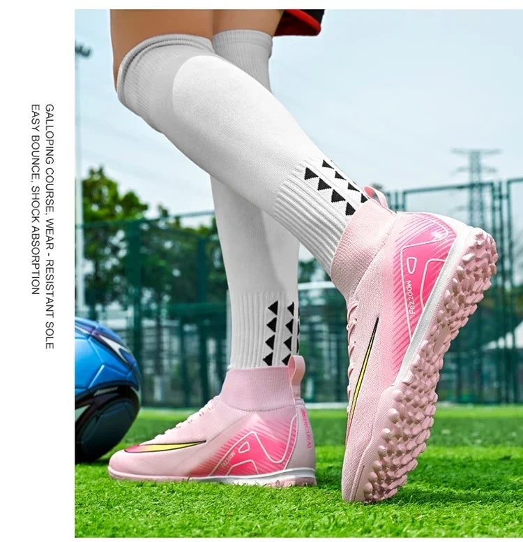 New Men Football Boots Match Outdoor Long Spikes Soccer Shoes Cleats Comfortable Training Sport Adult Breathable Boys Non Slip