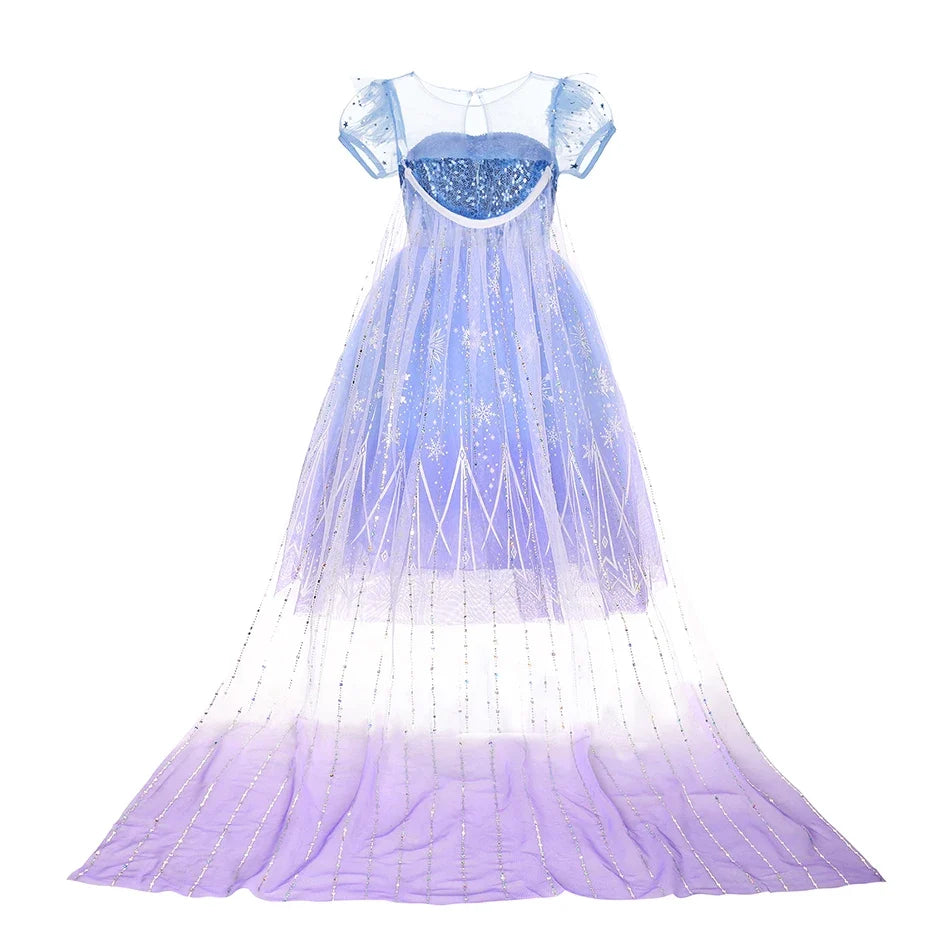 Elsa Girl Dresses Princess Costume Children's Sequin Fantasy Children's Cosplay Queen Clothes Halloween Carnival Party Dresses