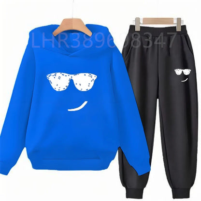 Fashion Hoodie Kids 3-12 Years Boys Girls Casual Sports Tops+Pants 2pcs Sets Children Long Sleeves Spring Autumn New Clothes