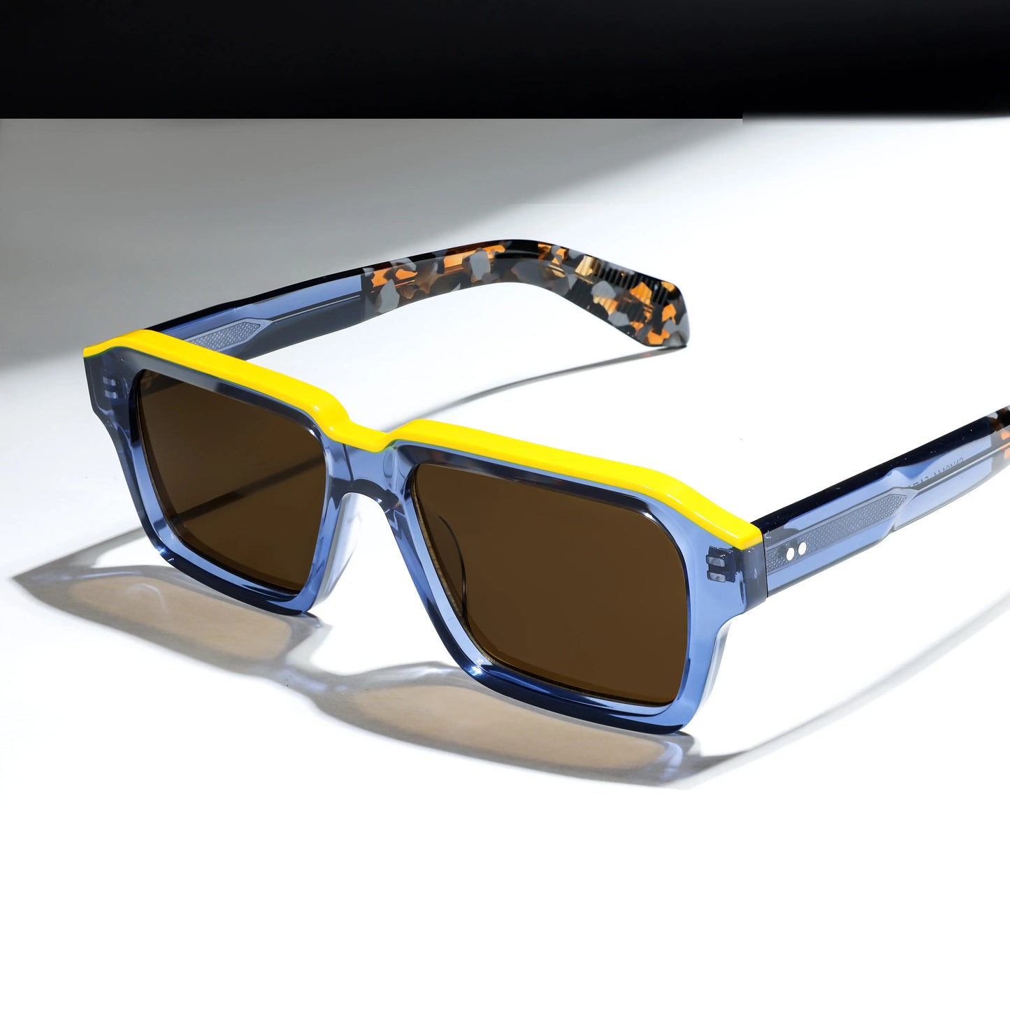 UV400 Protection Sunglasses Women Oversized Polarized Glasses for Men Trendy Retro Thick Acetate Wide Double Bridge Frame