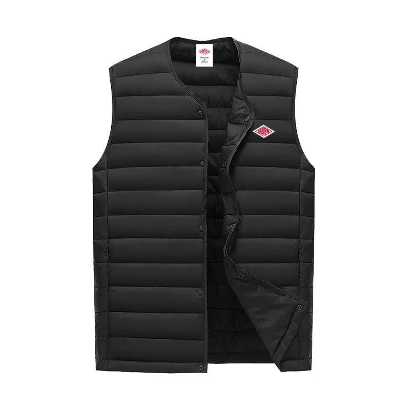 Autumn Winter Exported to Japanese Men Women Embroidery Logo Wearing Sleeveless Vest High-quality Classic Quilted Zipper Jacket