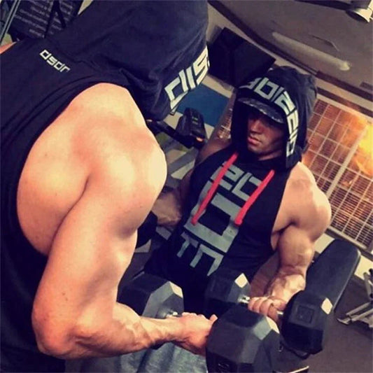 Mens Street Corner Pullovers Fitness Sport Sleeveless Hoodies Gym Bodybuilding Running Training Jogging Cotton Casual Sportswear