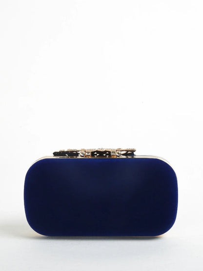 Rhinestone Clutch Bag with Crystal Floral Clasp Women Evening Handbag Formal Party Purse