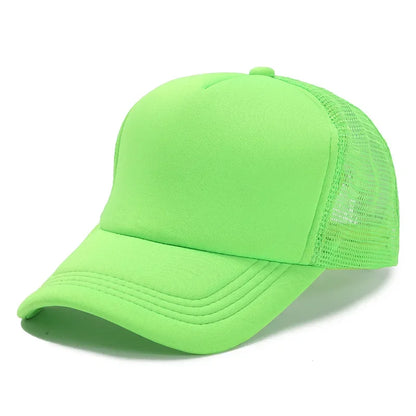 Unisex Cheaper 5 Panel Trucker Hat For Adult Summer Net Baseball Cap Men Women Sponge Mesh Adjustable Sun Hat Visor