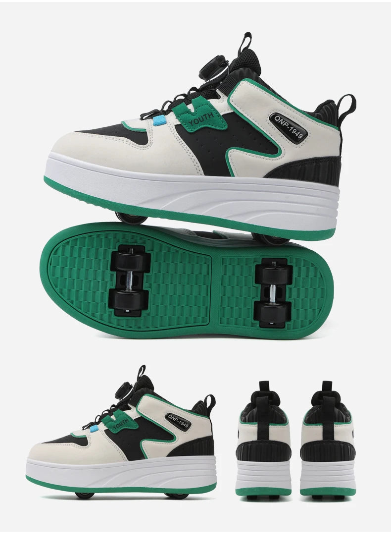 Students Children's Shoes Four Wheel Light Shoes Boys Invisible Roller Shoes Large Size Outdoor Sports Walking Shoes Women