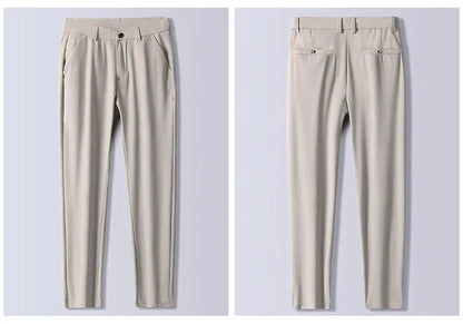 Summer New Stretch Soft Suit Pants Men Thin Fashion Business Elastic Waist Korean Slim Brand Clothes Casual Formal Trousers Male