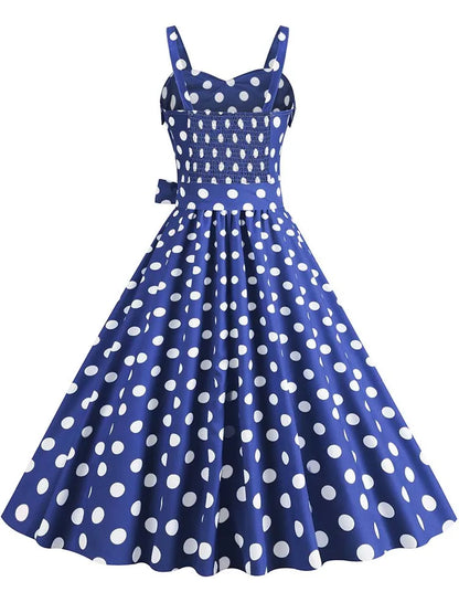 Spaghetti Strap Pink Plaid Dress Women Summer Elegant Vintage 50s Rockabilly Swing Party Dress
