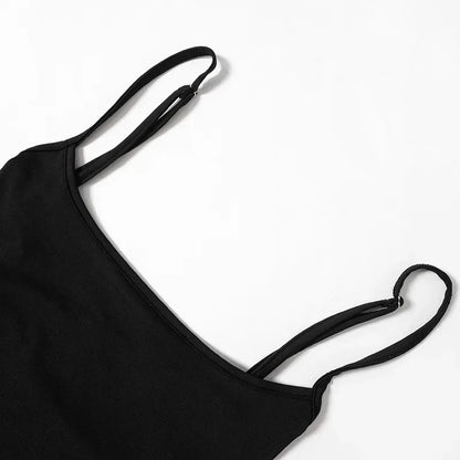 One Neck Fashion Bodysuit Y2k Streetwear Lace-Up Tops For Women Slim Fit Short Patchwork Backless Solid-Coloured Lingerie Sexy