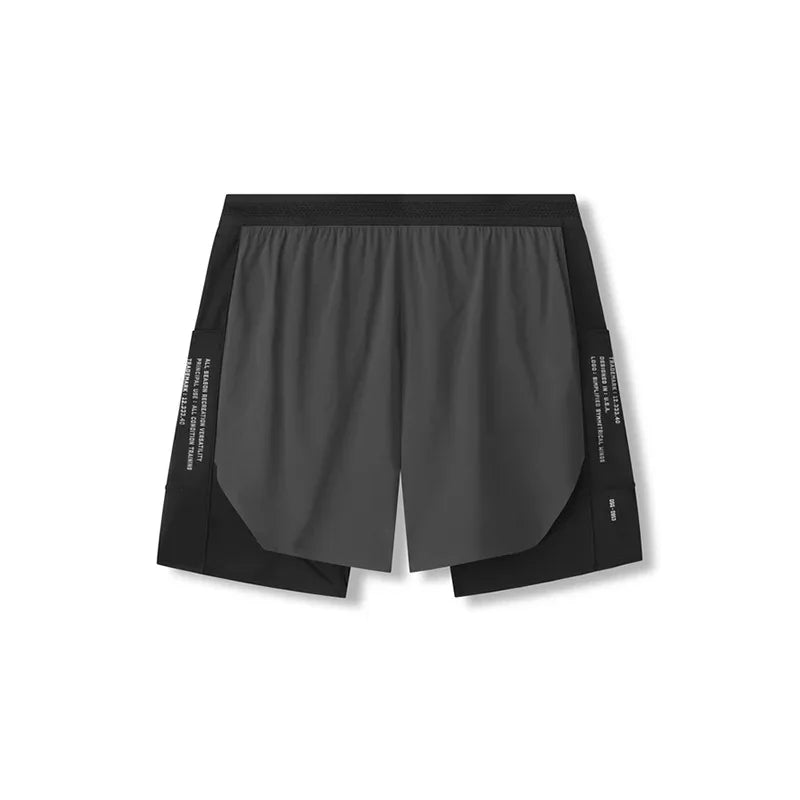 Men's Gym Shorts 2 in 1 Quick Dry Running Shorts Basketball Jogger Summer Fitness Workout Short Pants Bodybuilding Activewear