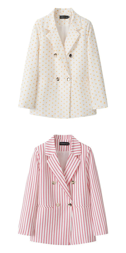 Casual Plaid Women's Suit Jacket Spring Autumn New Style Large Size Street Style Top Quality Polyester Commute Style Fashionable