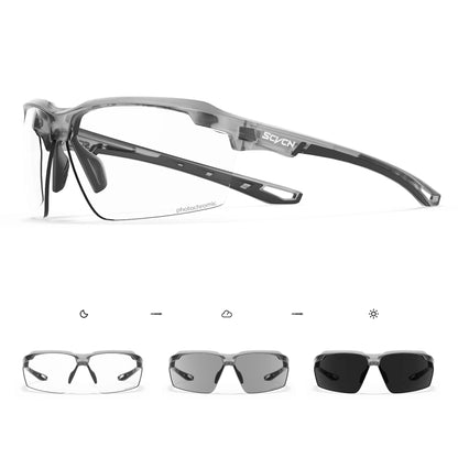 Cycling Red Blue Photochromic Glasses Outdoor Sports Running Men's Sunglasses Road MTB Bicycle Goggles Women Bike Eyewear