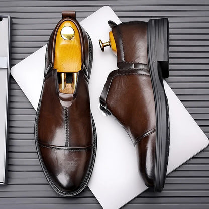 Men's Fashion Trends Leather Loafers Shoes Men's Formal Party Business Negotiation Social Office Shoes Comfort Round Toe Shoes