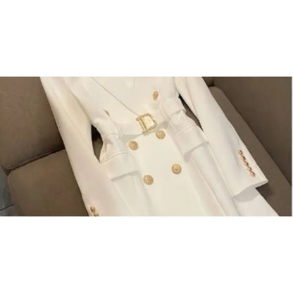 Design Sense Niche Waist Skirt Small Man Medium Length Celebrity Suit Dress Female Superior Sense of Temperament Balmain 2024
