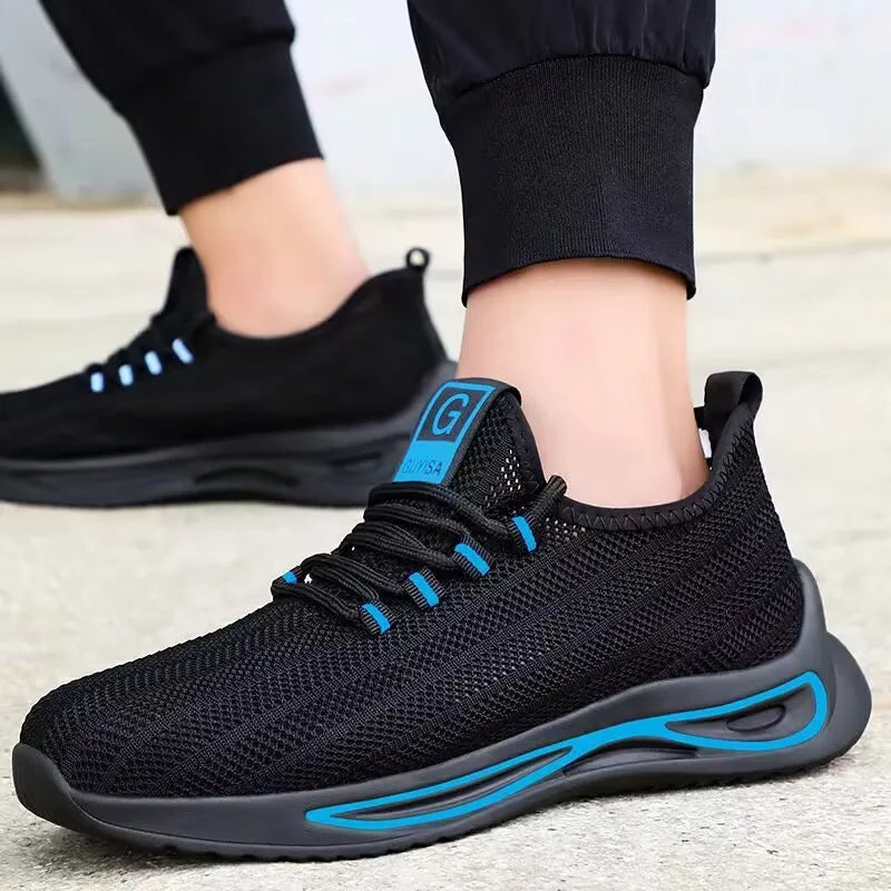 summer safety construction shoes breathable work shoes Indestructible Sneakers Unisex Men Safety Shoes For Work With Steel Toe