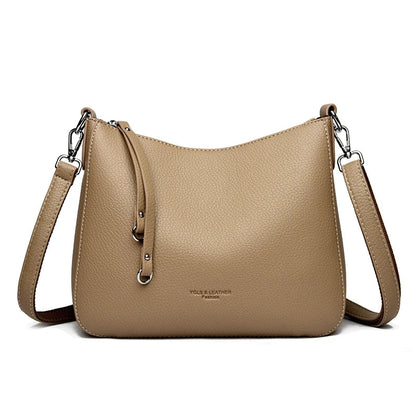 New Luxury Designer Handbag Solid Color PU leather Women Shoulder Bag Casual Crossbody Bags for Women New Zipper Messenger Bag