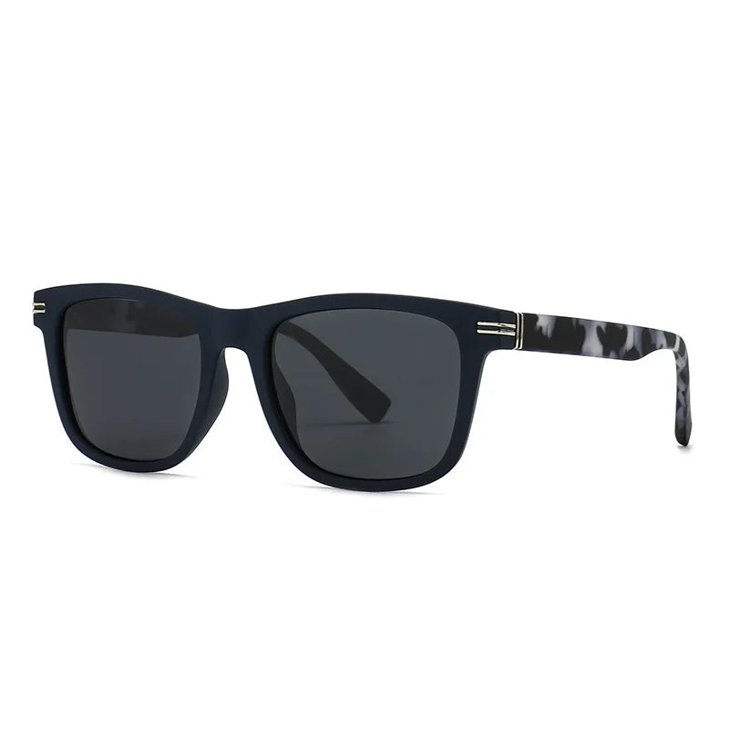 Trending Square Men Punk Rivets Sunglasses Retro Dark Green Eyewear Women Shades UV400 Polarized Sun Glasses