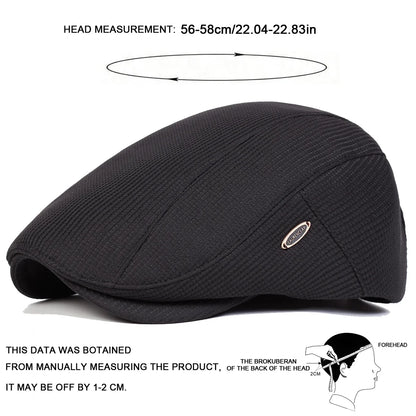 Men Side Label Solid Color Newsboy Caps British Painters Hats Spring and Autumn Flat Cap Hip Hop Berets