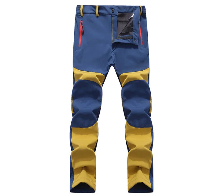 Men Trekking Pants Hiking Snow Autumn Winter Outdoor Soft Shell Thick Cloth Windproof Colorful Warm Camping Trousers