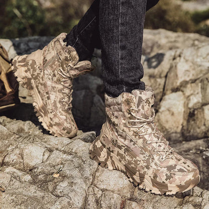 2025 Fashion Men's Desert Combat Boots Outdoor Non-slip Hiking Shoes Waterproof Men's Work Boots Men Tactical Boots Ankle Boots